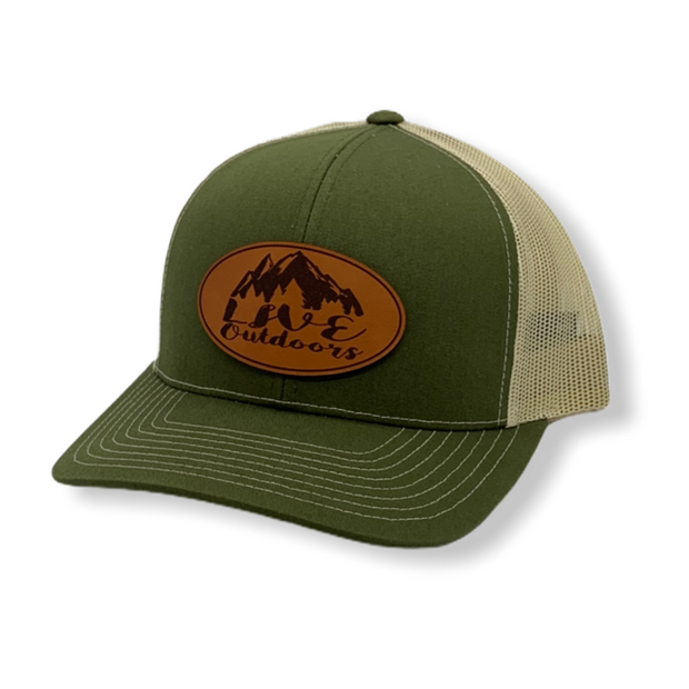 Live Outdoor Oval Leather Patch Cap - Apollo Laser