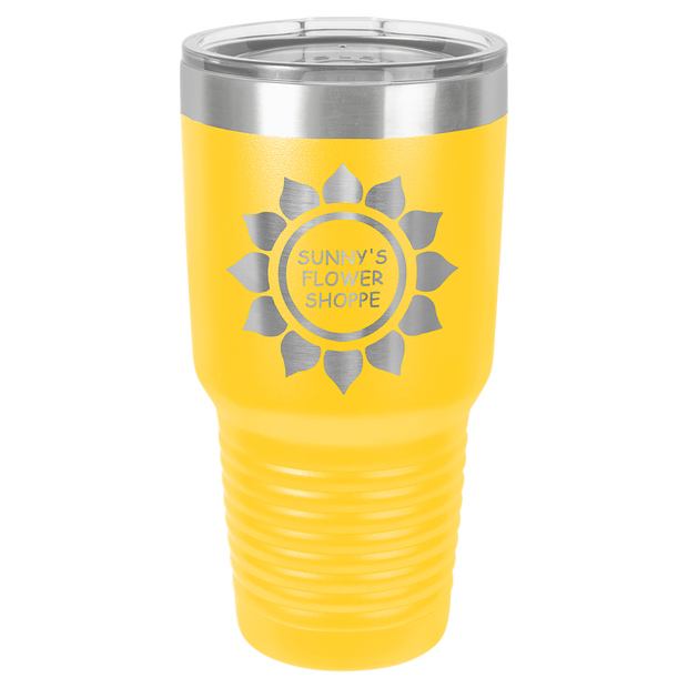 30 oz. Ring Neck Tumbler w/Clear Lid - Apollo Laser