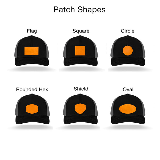 CUSTOM LOGO leather patch Trucker Mesh Snapback, Flat Visor - Apollo Laser