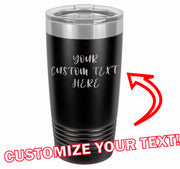 Custom Text Personalized 20 oz Tumbler - Apollo Laser